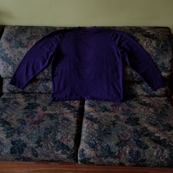Dark mauve/purple, long sleeve, mock neck, light weight sweater, M, PM, TanJay - Picture 3 of 5